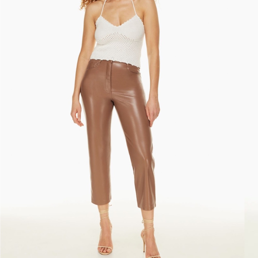 NEW cropped leather pants from aritzia